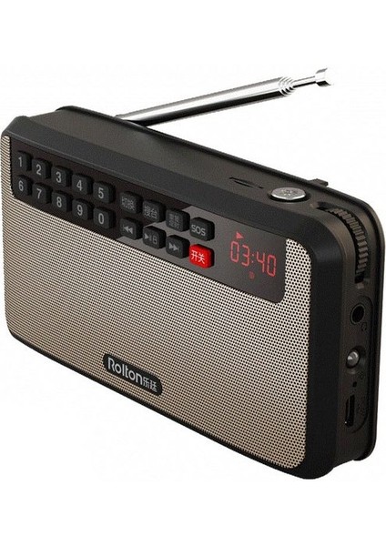 Altın ROLTONT60 Mp3 Çalar Mini Taşınabilir Ses Hoparlörleri LED Ekran Desteği Tf Kartı ile 2.1 Fm Radyo Müzik Çalma Yüksek LED El Feneri (Yurt Dışından)