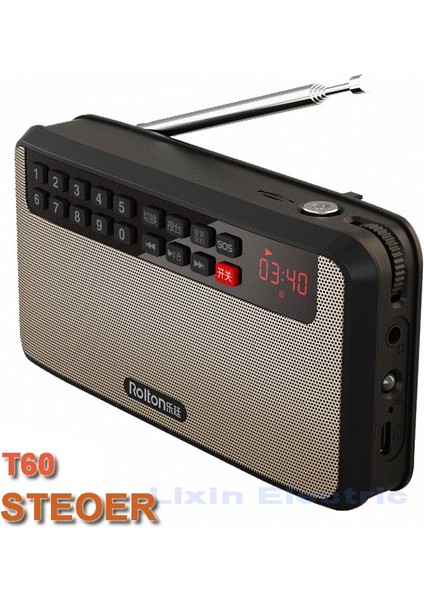 Altın ROLTONT60 Mp3 Çalar Mini Taşınabilir Ses Hoparlörleri LED Ekran Desteği Tf Kartı ile 2.1 Fm Radyo Müzik Çalma Yüksek LED El Feneri (Yurt Dışından) fırsatları