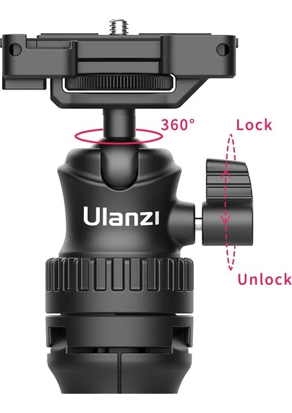Mt-34 Ulanzi Mt-34 Mini Tripod Telefon Için Çok Fonksiyonlu Uzatılabilir Tripod Soğuk Ayakkabı Uzatma Mikrofon LED Işık Dslr Vlog Için (Yurt Dışından)