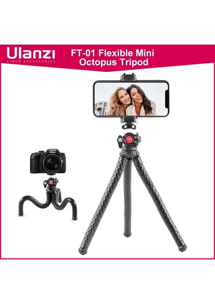 Tripod Ulanzı Ft-01 Esnek Mini Ahtapot Tripod Telefon Dslr Vlog Seyahat Fotoğrafçılığı Soğuk Ayakkabı Telefon Tutucu Dağı Mikrofon Işık (Yurt Dışından) fiyatları