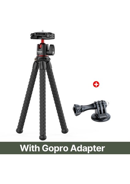 Mt-11 Gopro Adaptörü Ulanzi Mt-11 Ahtapot Esnek Telefon Tripod Slr Dslr Gopro Kamera Tripodu Uzatın 1/4 '' Vida Ballhead Coldshoe Telefon Klipsi (Yurt Dışından)
