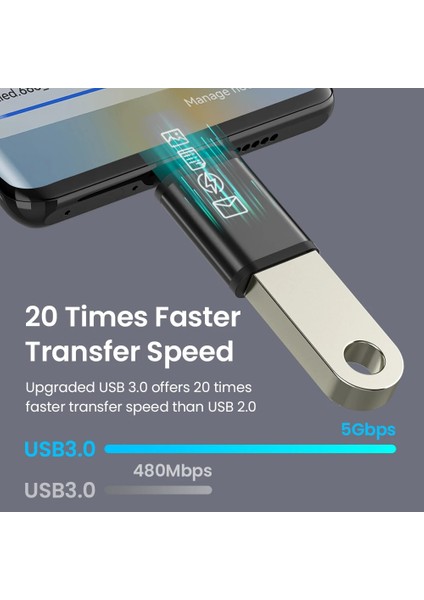 2 Adet USB 3.0 Tip-C Otg Adaptör Tipi C USB C Erkek USB Dişi Dönüştürücü USB C Otg Konektörü Macbook Xiaomi Samsung Için Fare U Disk (Yurt Dışından)