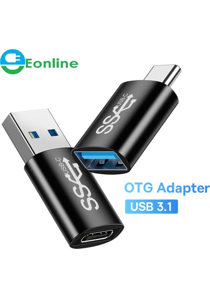 Rose Eonline USB 3.1 Otg Adaptör Tip-C'den Usb-A'ya Usbc Tip C Dönüştürücü Macbook Xiaomi Huawei Samsung Için 10 Gbps Veri Otg Adaptörü (Yurt Dışından)