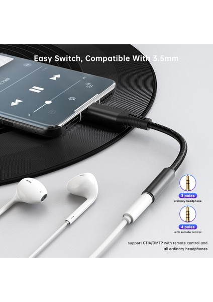 Silver-3pcs USB Tip C 3.5mm Aux Ses Adaptörü USB C Dac Çip Kulaklık Jak Kablosu Samsung S22 Ultra A53 A73 Oneplus 10 Pro 9 Nord 2 T (Yurt Dışından)