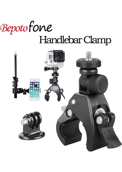 Gopro Adaptörleri Ekleyin Metal Gopro Dağı Bisiklet Bisiklet Motosiklet Gidon Kelepçesi Gopro Kamera Dağı Tripod Adaptörü Gopro Hero 2 3 3+ 4 5 Serisi (Yurt Dışından)