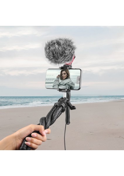 Ahtapot Tripod Ahtapot Esnek Tripod Dslr Kamera Akıllı Telefon Tutucu Vlog Tripod Ayarlanabilir Ballhead Soğuk Ayakkabı Için LED Işık Mikrofon (Yurt Dışından)