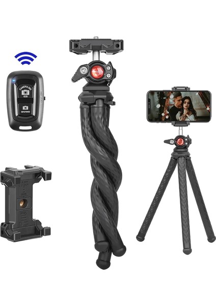 Ahtapot Tripod Ahtapot Esnek Tripod Dslr Kamera Akıllı Telefon Tutucu Vlog Tripod Ayarlanabilir Ballhead Soğuk Ayakkabı Için LED Işık Mikrofon (Yurt Dışından)