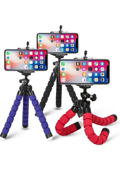 Siyah Mini Esnek Tripod Gopro 9 iPhone 12 Pro Max Samsung Xiaomi Cep Telefonu Akıllı Telefon Tripod Sünger Ahtapot Kamera Aksesuarı (Yurt Dışından) fiyatları