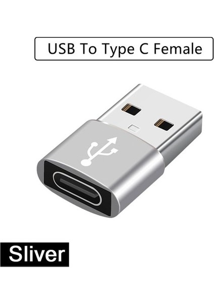 Usb-Tipi C Gümüş Mikro USB C Tipi Kablo Dönüştürücü Tip C MacBook Pro Xiaomi Huawei Cep Telefonu Flash Sürücü Okuyucu Için USB 3.0 Otg Adaptörü (Yurt Dışından)
