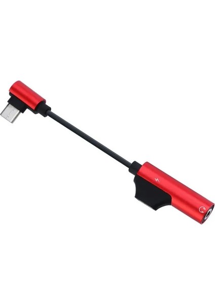 Kırmızı USB C Dac Adaptörü 2 In 1 Tip C 3.5 Kulaklık Adaptörü Ses Tipi-C Kulaklık 3mm Jack Aux USB C 3.5 Xiaomi Usbc 3 5 (Yurt Dışından)