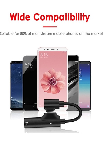 Kırmızı USB C Dac Adaptörü 2 In 1 Tip C 3.5 Kulaklık Adaptörü Ses Tipi-C Kulaklık 3mm Jack Aux USB C 3.5 Xiaomi Usbc 3 5 (Yurt Dışından)