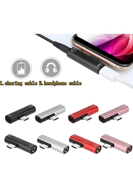 02 2 In 1 Tip C 3.5mm Jack Kulaklık Adaptörü USB C Ses Adaptörü Şarj Dönüştürücü Xiaomi 6 Huawei Mate 10PRO Tip C Telefonlar (Yurt Dışından)