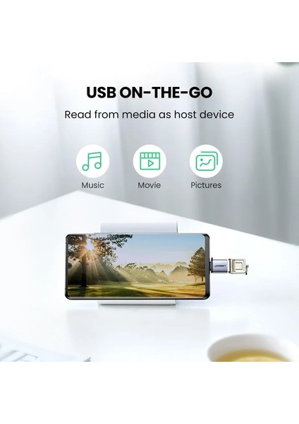 USB 3.0 Metal Gri Uyeşil USB C Adaptörü Tip C - USB 3.0 Adaptörü Thunderbolt 3 Tip-C Adaptör Otg Kablo Macbook Pro Air Samsung S10 S9 USB Otg (Yurt Dışından)