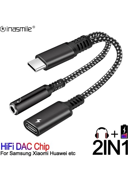 A-Siyah 2ın1 Tip C 3.5mm Jack Kulaklık Şarj Kablosu Dönüştürücü USB 3.0 Tip C Otg Adaptörü Macbookpro Samsung Xiaomi Huawei Için (Yurt Dışından) fırsatları