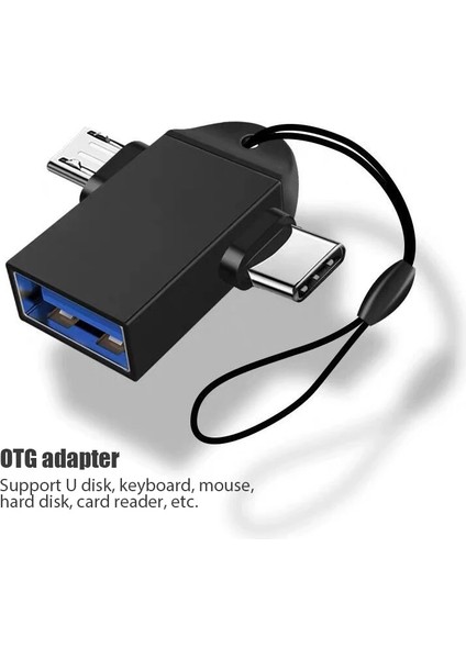 Altın Xiaomi 2 In 1 Otg Adaptör USB 3.0 Dişi Mikro USB Erkek ve USB C Erkek Konnektör Alüminyum Alaşımlı Go Dönüştürücü (Yurt Dışından)