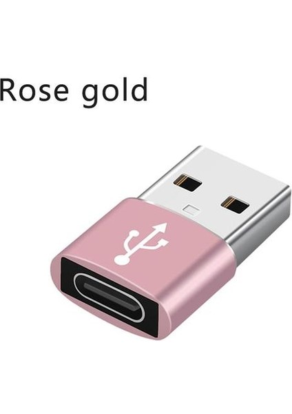 Gül Altın USB 3.0 Tip A Erkek - USB 3.1 Tip C Dişi Konnektör Dönüştürücü Adaptör Tip-C USB Standart Şarj Veri Aktarımı (Yurt Dışından)