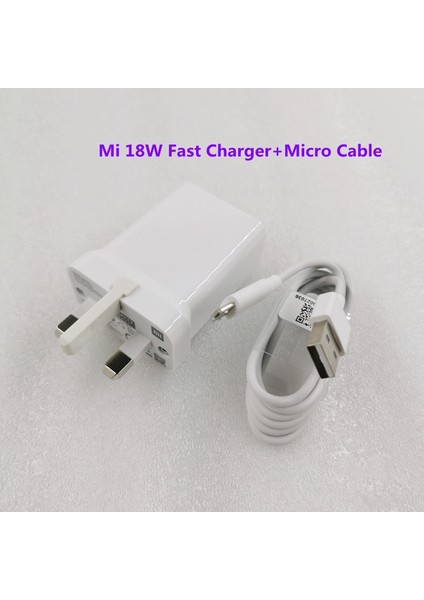 Ingiltere Xiaomi 18W Hızlı Şarj Cihazı Hızlı Chargetravel Power Için Kablo Ekleyin Ingiltere Ab Adaptörü Mi 4x 2s A5 Redmi 6 8 7A 9A 4A Not 6 5 3 Için Mikro USB Kablosu (Yurt Dışından)