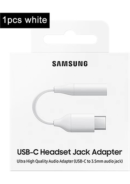 1 Beyaz (Kutu) Tip C - 3,5 mm Adaptör Samsung Aux USB C - 3,5 mm Kulaklık Jak Adaptörü Ses Kablosu Galaxy S20 S21 Fe Z Flip Katlama 1 2 3 (Yurt Dışından)