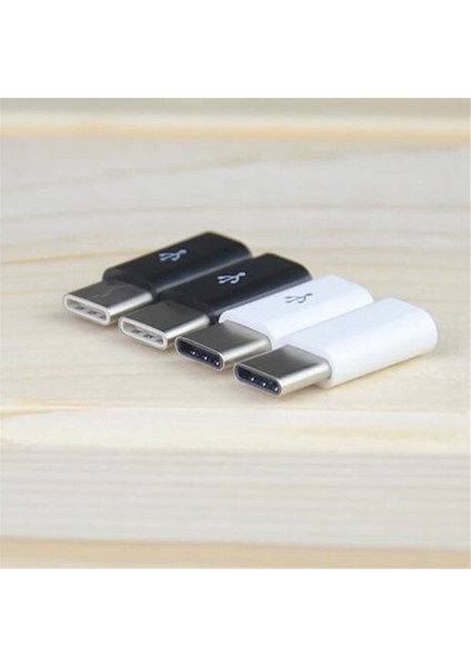 Beyaz 10 Adet Mini Mikro USB Tip C Dişi Erkek Adaptör Dönüştürücü Mikro-B Usb-C Konektörü Hızlı Şarj Kablosu Adaptör Aksesuarları (Yurt Dışından)