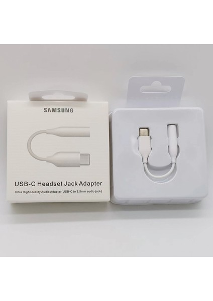 Beyaz Kutulu Samsung Type C - 3,5mm Kulaklık Jakı Adaptörü Aux Ses Kablosu Galaxy S23 S22 S21 S20 Not 20 Ultra 10 Artı Z Çevirme Katlama 4 3 2 (Yurt Dışından)