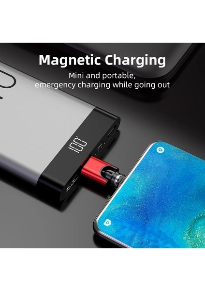 (Fiş) Mikro USB Için Mini USB Manyetik Şarj Adaptörü 540° Döndürme Tip C Dönüştürücü Kablo Iphone Android Için Huawei Samsung Manyetik Şarj Kablosu (Yurt Dışından)