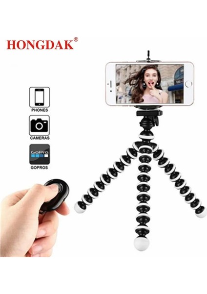 Tripod 5 Hongdak Ahtapot Esnek Tripod Standı Uzaktan Kumanda Küçük Boy Eylem Kamera Masa Masası Cep Telefonu Aksesuarı (Yurt Dışından)