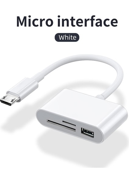 Mikro Beyaz Fonken USB C Tipi Kart Okuyucu Otg Adaptörü Mikro USB Sd/tf Kart Okuyucu Macbook Akıllı Telefon Için Veri Aktarım Kablosu U Disk Okuyucu (Yurt Dışından)