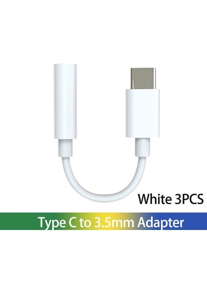 Beyaz 3 Adet Orijinal Tip C 3 5 mm Jack Oppo USB C 3.5mm Ses Adaptörü Kulaklık Jak Kablosu Bul X5 Realme X50 Gt 2t Vivo Için Adaptador (Yurt Dışından)