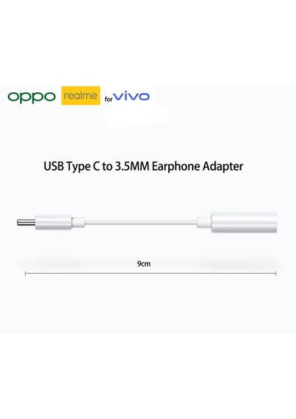 Beyaz 3 Adet Orijinal Tip C 3 5 mm Jack Oppo USB C 3.5mm Ses Adaptörü Kulaklık Jak Kablosu Bul X5 Realme X50 Gt 2t Vivo Için Adaptador (Yurt Dışından)