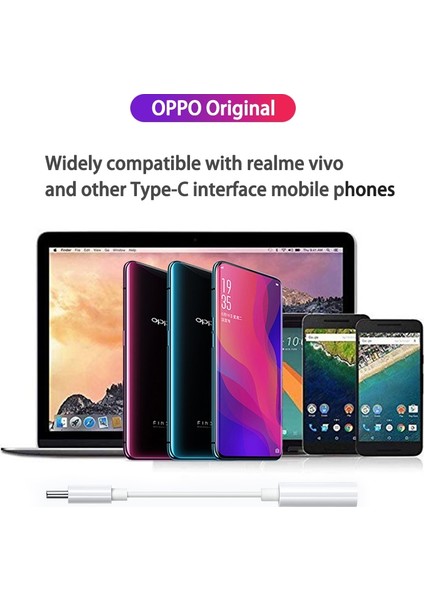Beyaz 3 Adet Orijinal Tip C 3 5 mm Jack Oppo USB C 3.5mm Ses Adaptörü Kulaklık Jak Kablosu Bul X5 Realme X50 Gt 2t Vivo Için Adaptador (Yurt Dışından)