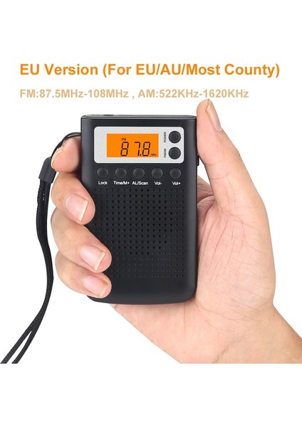 Ab Versiyonu Cep Radyo Am Fm Hava Taşınabilir Radyo Stereo Çalar Saat Hoparlör ile Hava Durumu Radyo Arkadaşlar Için Fit Hediyeler Abd, Ab Jp Versiyonu (Yurt Dışından)