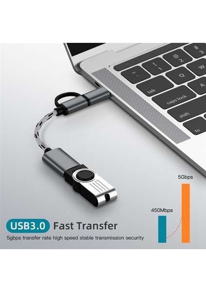 01 17CM 2'si 1 Arada Tip-C Mikro USB - USB 3.0 Arayüzü Otg Adaptör Kablosu Type-C Adaptör Mikro USB Adaptörü 2 Isteğe Bağlı Renk (Yurt Dışından)