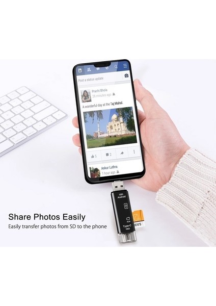 Beyaz 5in1 Kart Okuyucu Otg USB Tip C USB Mikro USB Tf Sd U Disk Hafıza Kartı Okuyucu Otg Adaptörü Xiaomi Samsung Telefon Aksesuarları (Yurt Dışından) modelleri