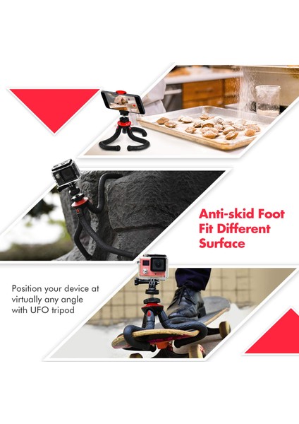 Stil 1 Fotopro Esnek Kamera Tripod iPhone 13 Için Uzaktan Kumandalı Samsung Tripod Standı Gopro Seyahat Tripod Canlı Akış Için (Yurt Dışından) modelleri