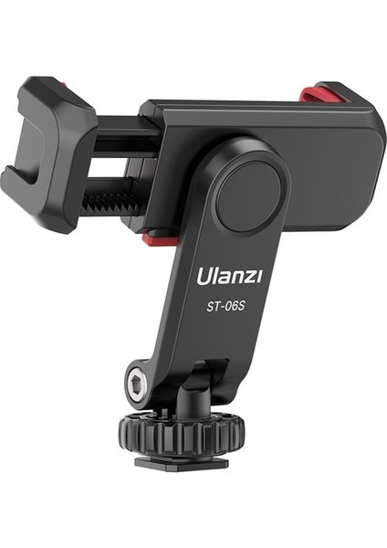 Siyah Vıjım Ulanzi ST-06S 360°DÖNEBILEN Telefon Tutucu Dikey Çekim Phonemount Tripod Bağlantısı Soğuk Ayakkabılı Telefon Klipsi Kelepçesi Vlog Video (Yurt Dışından)