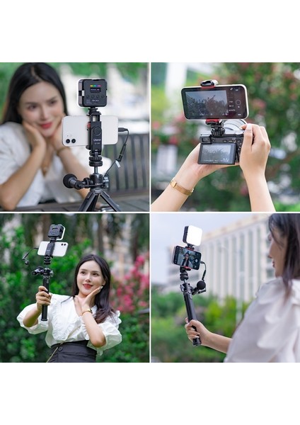 Siyah Vıjım Ulanzi ST-06S 360°DÖNEBILEN Telefon Tutucu Dikey Çekim Phonemount Tripod Bağlantısı Soğuk Ayakkabılı Telefon Klipsi Kelepçesi Vlog Video (Yurt Dışından)