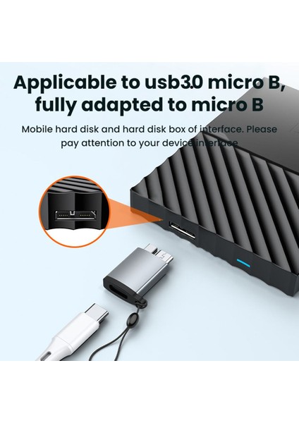Stil 2-Siyah USB C - Mikro B USB 3.0 Adaptör Tip C Dişi - Mikro B Erkek Hızlı Şarj USB Mikro 3.0 - Tip C Dizüstü Bilgisayar HDD Için Süper Hız (Yurt Dışından)