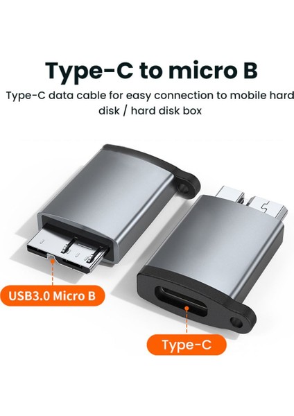 Stil 2-Siyah USB C - Mikro B USB 3.0 Adaptör Tip C Dişi - Mikro B Erkek Hızlı Şarj USB Mikro 3.0 - Tip C Dizüstü Bilgisayar HDD Için Süper Hız (Yurt Dışından)