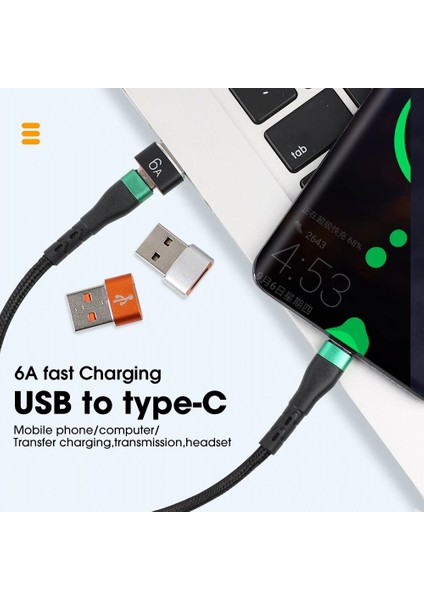 Gümüş Typec USB 6A USB Otg Tip C Veri Aktarım Adaptörü USB C Dişi USB Erkek Dizüstü Macbook Samsung Xiaomi Için Hızlı Şarj Adaptörü (Yurt Dışından)