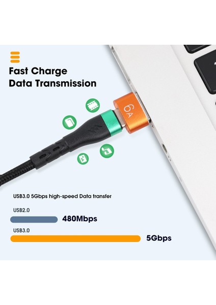 Gümüş Typec USB 6A USB Otg Tip C Veri Aktarım Adaptörü USB C Dişi USB Erkek Dizüstü Macbook Samsung Xiaomi Için Hızlı Şarj Adaptörü (Yurt Dışından)