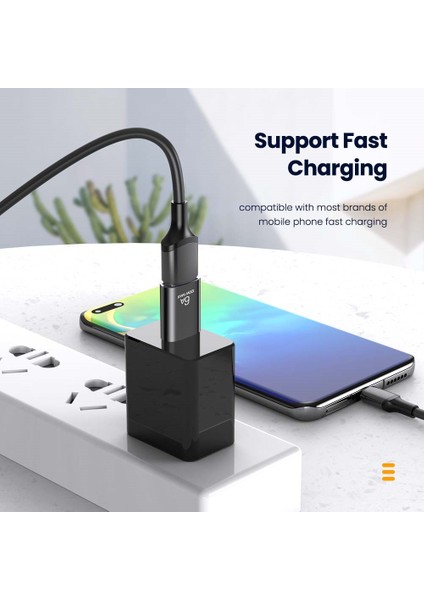 Gümüş Typec USB 6A USB Otg Tip C Veri Aktarım Adaptörü USB C Dişi USB Erkek Dizüstü Macbook Samsung Xiaomi Için Hızlı Şarj Adaptörü (Yurt Dışından)