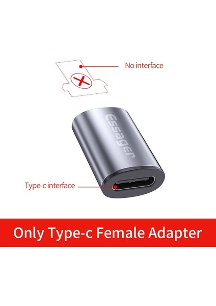 USB C Dişi Adaptör Essager Mikro USB C Tipi Kablo Adaptörü Manyetik Şarj Cihazı iPhone Samsung Xiaomi Mikro Dişi USB C Erkek Kablo Konektörü (Yurt Dışından)