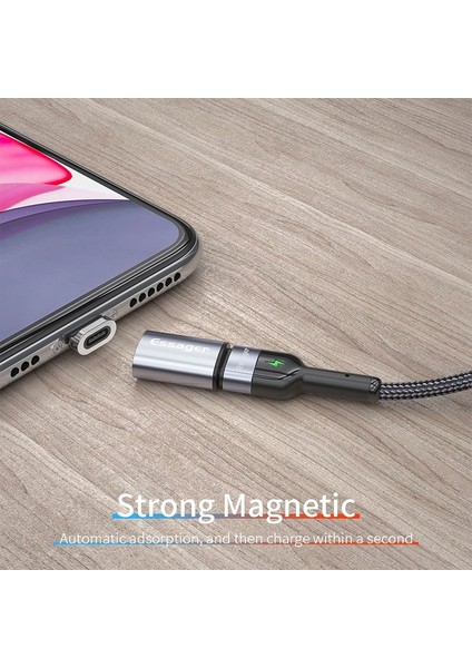 USB C Dişi Adaptör Essager Mikro USB C Tipi Kablo Adaptörü Manyetik Şarj Cihazı iPhone Samsung Xiaomi Mikro Dişi USB C Erkek Kablo Konektörü (Yurt Dışından)