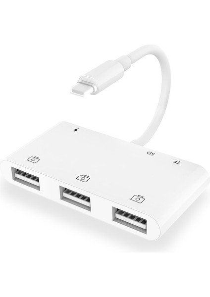 Type 5 Sd Tf Kart Okuyucu USB Kamera Adaptörü - Iphone/ipad USB Otg Kamera Bağlantı Kitleri, 3,5 mm Kulaklık Jakı ve Şarj Bağlantı Noktası (Yurt Dışından)