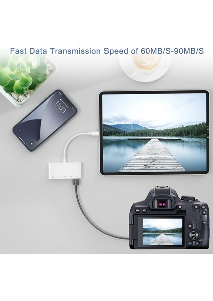 Type 5 Sd Tf Kart Okuyucu USB Kamera Adaptörü - Iphone/ipad USB Otg Kamera Bağlantı Kitleri, 3,5 mm Kulaklık Jakı ve Şarj Bağlantı Noktası (Yurt Dışından) fırsatları