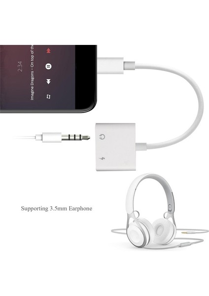 Not 3 5mm Jack 2 In 1 Ses Adaptörü Kulaklık Ayırıcı iPhone 13 12 11 Pro Max 11 Aux Jack Kulaklık Yıldırım Için 3,5 mm Kulaklık Kablosuna (Yurt Dışından)