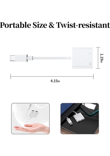 Çift Tip C 2 In 1 Tip C 3.5mm Kulaklık Jakı Ses Şarj Splitter Adaptörü Samsung Galaxy S22 S21 Artı Çift USB C Aux Konektörü (Yurt Dışından)