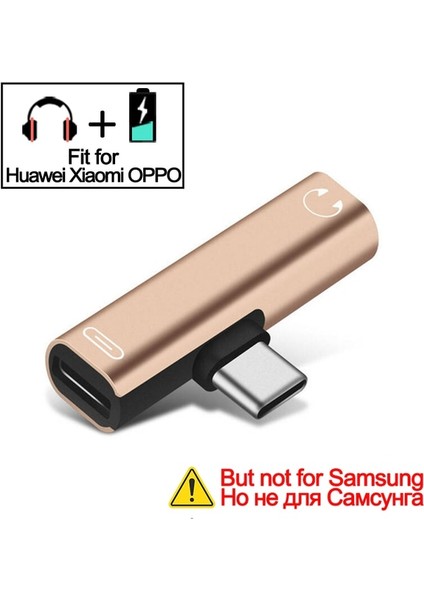 Altın 2ın1 Tip C 3.5mm Jack Kulaklık Şarj Kablosu Dönüştürücü USB 3.0 Macbookpro Xiaomi Huawei Için Tip C Otg Adaptörü (Yurt Dışından)