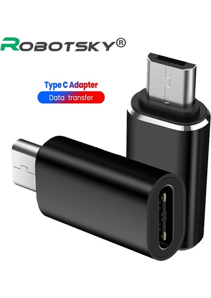 Gümüş Tip C Mikro USB Adaptörü Erkek Kadın Android Telefon Şarj Veri Aktarımı Dönüştürücü USB C Mikro USB Otg Adaptörü (Yurt Dışından)