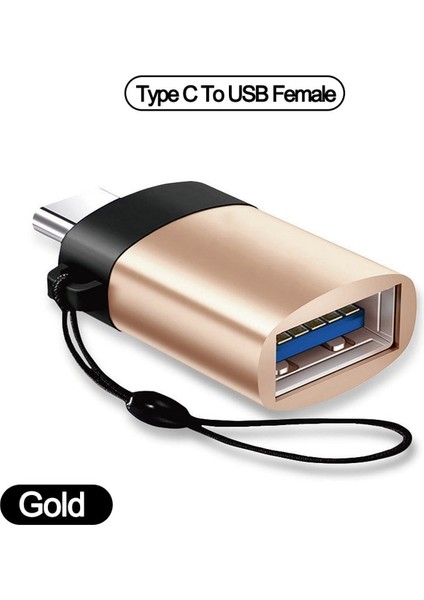 Tc Usb-Altın Tip C Otg Tf Adaptör Mikro-Sd Hafıza Kartı Okuyucu Samsung Huawei Xiaomi Macbook Için Mikro USB Tip-C Adaptör Dönüştürücü (Yurt Dışından)